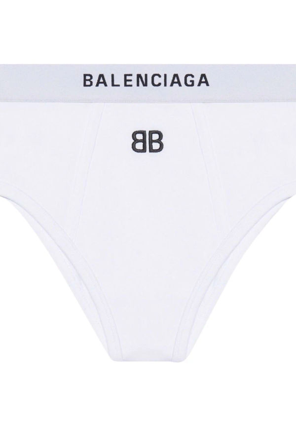 Balenciaga sporttrosor med broderad logotyp - Vit