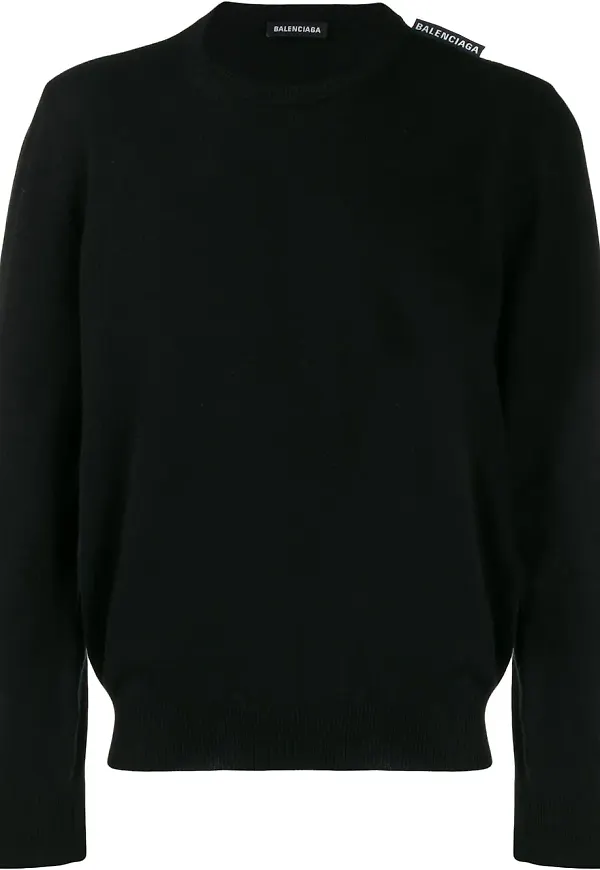 Balenciaga stickad kashmirtröja - Svart