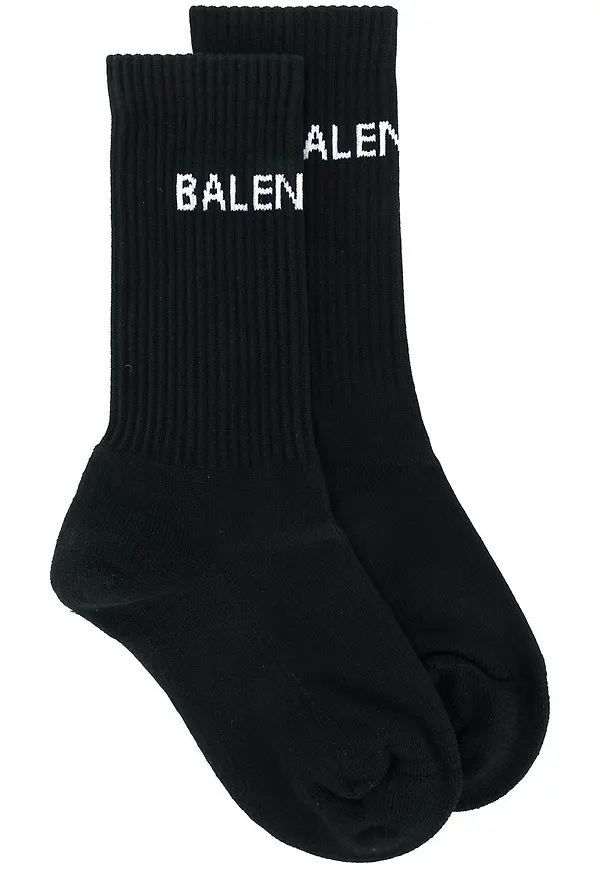 Balenciaga stickade strumpor med logotyp - Svart
