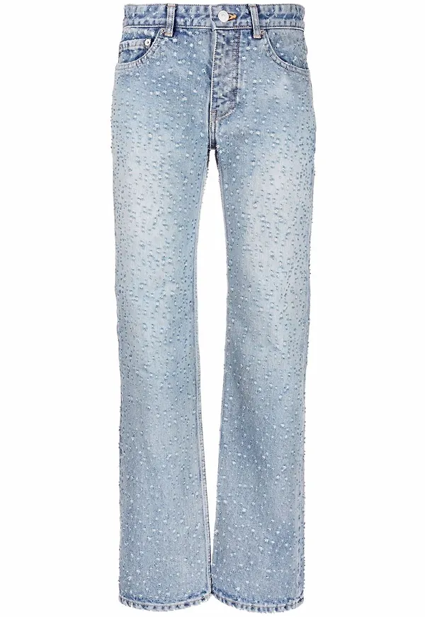 Balenciaga straight-jeans med slitning - Blå