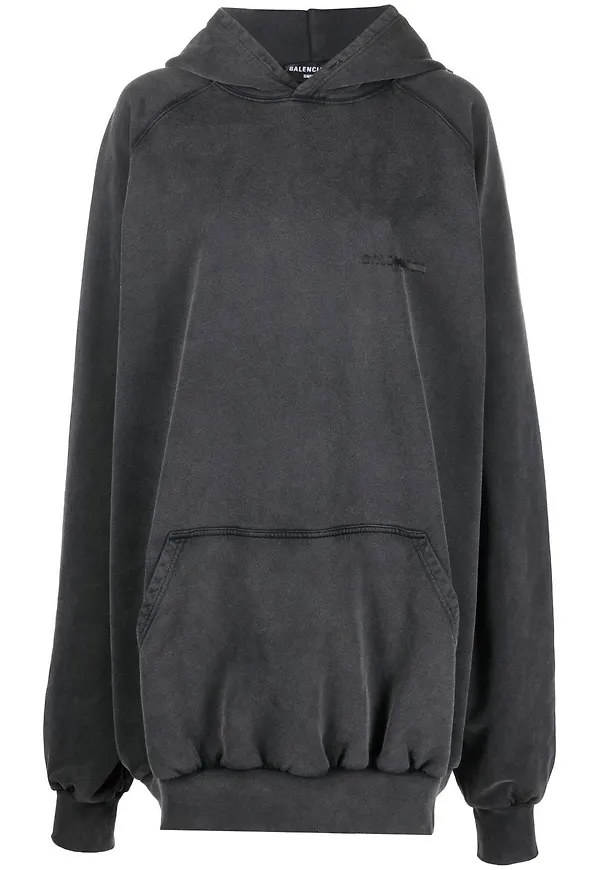 Balenciaga Strike 1917 hoodie i oversize-modell - Svart