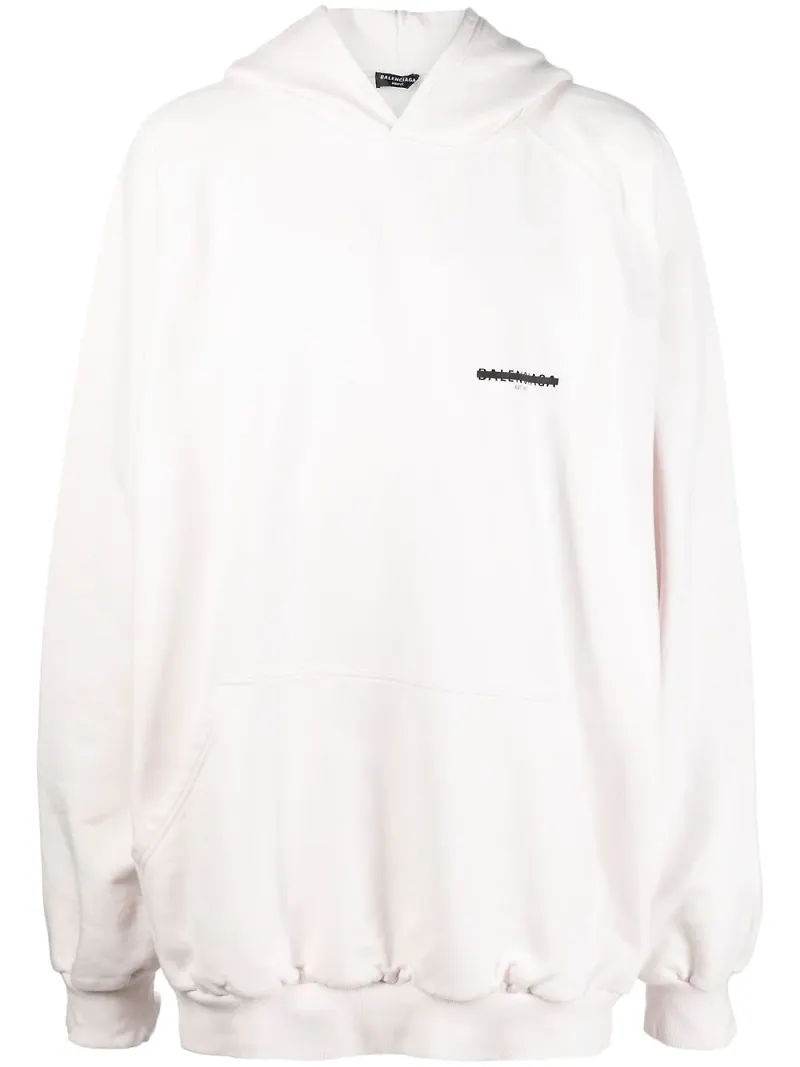 Balenciaga Strike 1917 hoodie i oversize-modell - Vit
