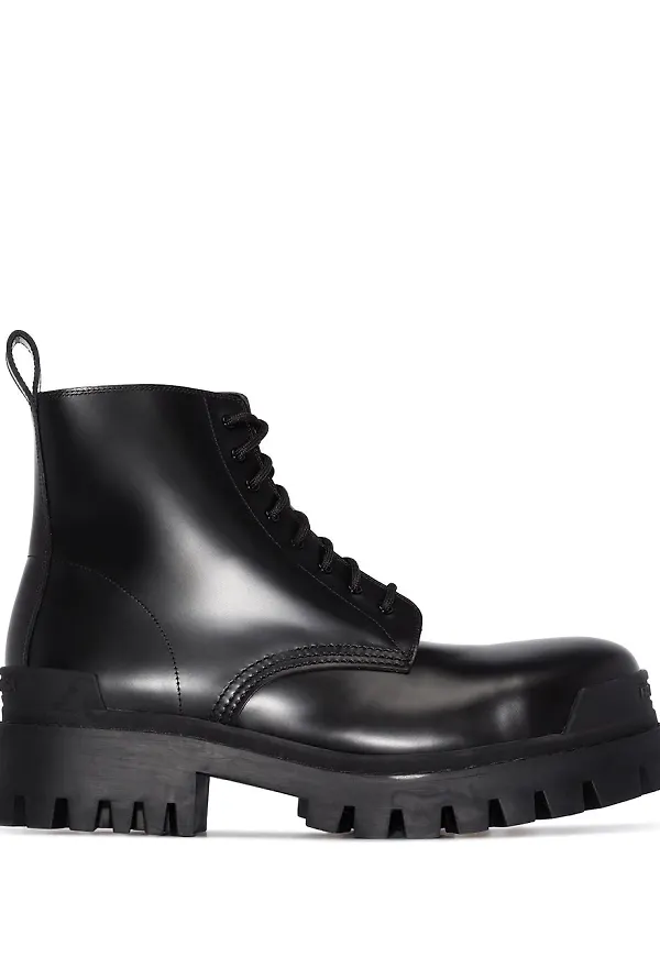 Balenciaga Strike stövlar med snörning - Svart