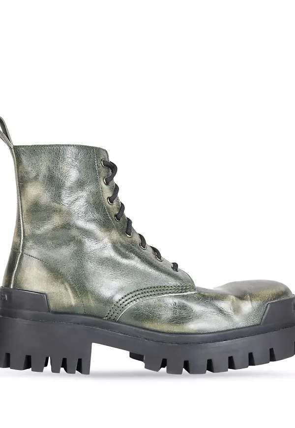 Balenciaga Strike stövletter i läder - Grön