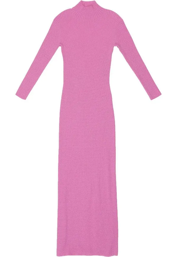Balenciaga strukturerad klänning med halvpolokrage - Rosa