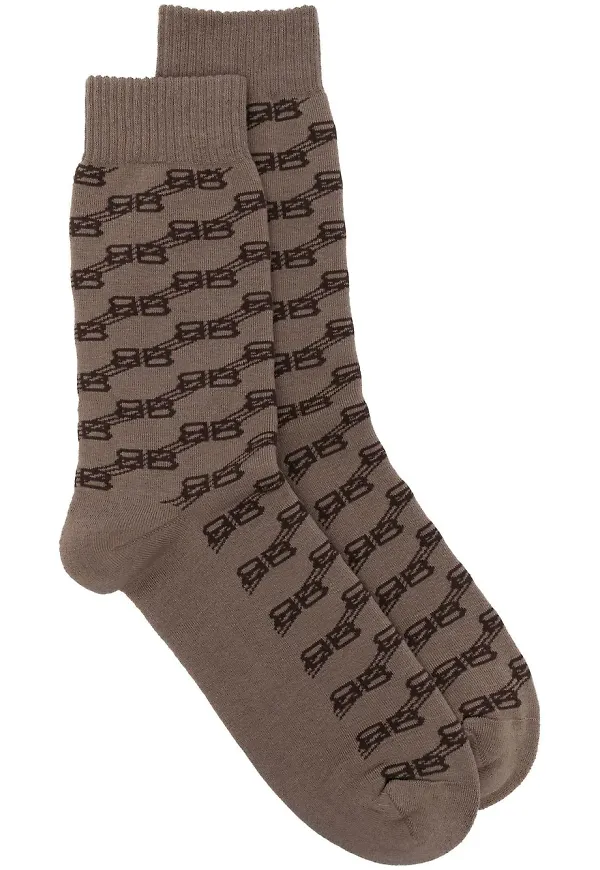Balenciaga strumpor med monogram - Brun