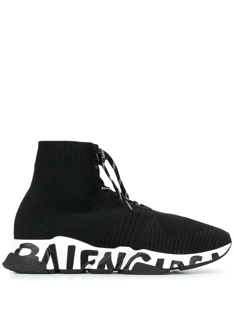 Balenciaga strumpsneakers med snörning - Svart