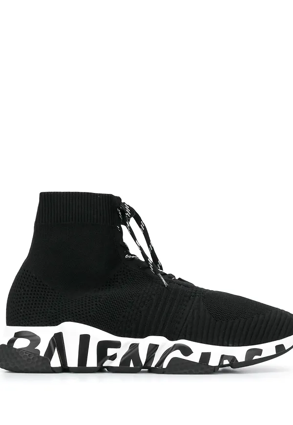 Balenciaga strumpsneakers med snörning - Svart