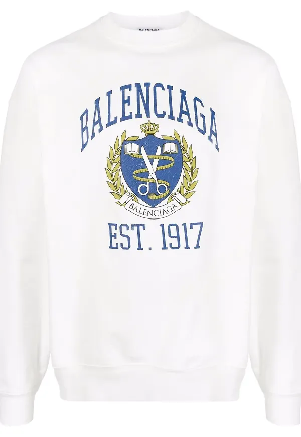 Balenciaga sweatshirt med vapen - Vit