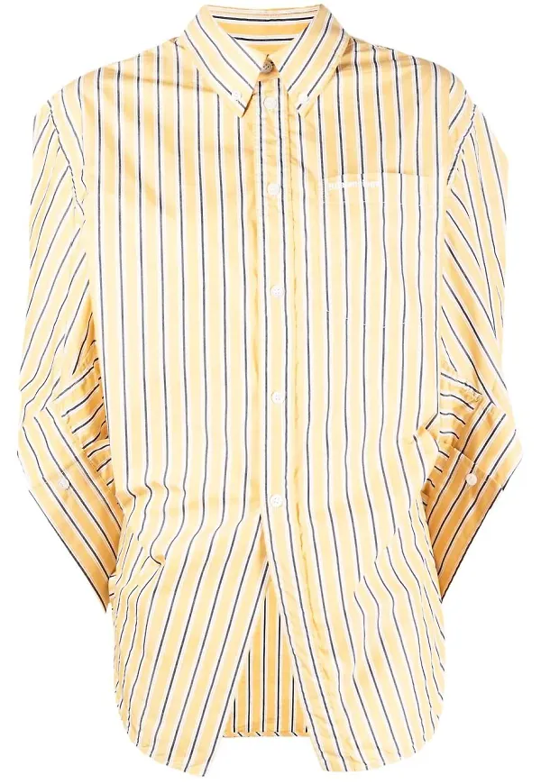Balenciaga Swing Twisted randig skjorta - Gul