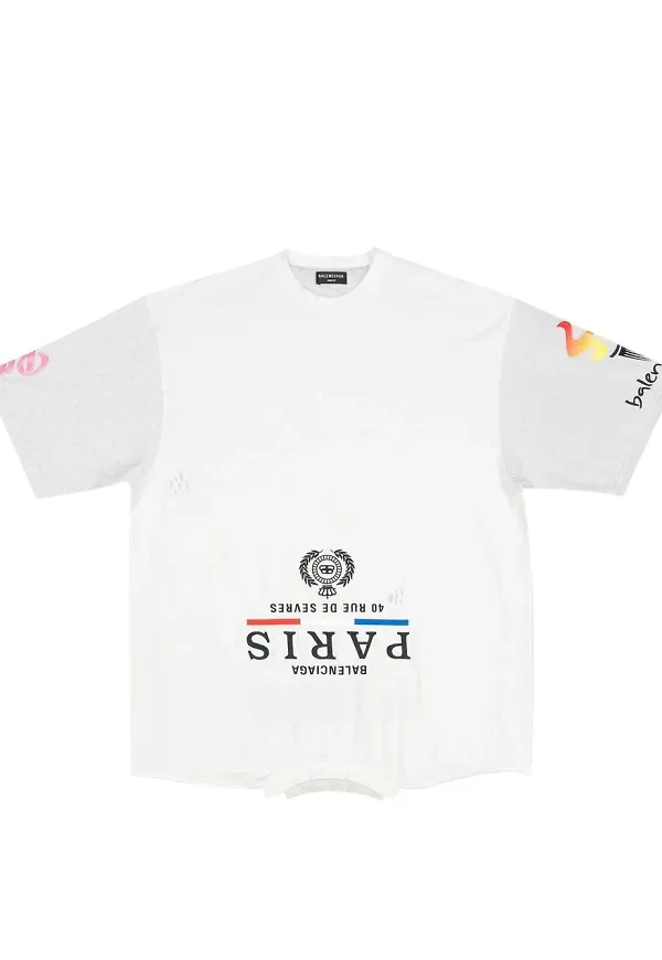 Balenciaga t-shirt med grafiskt tryck - Vit