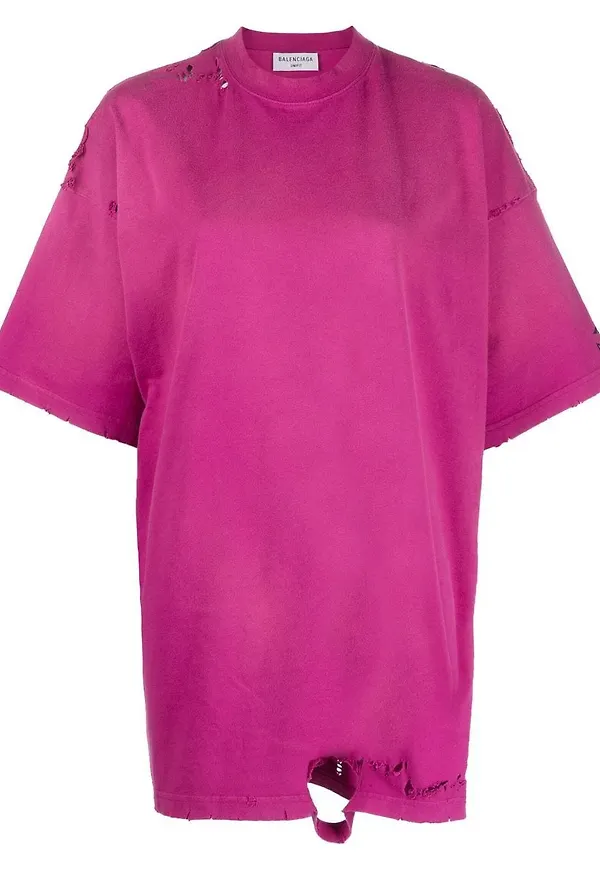 Balenciaga t-shirt med sliten effekt - Rosa