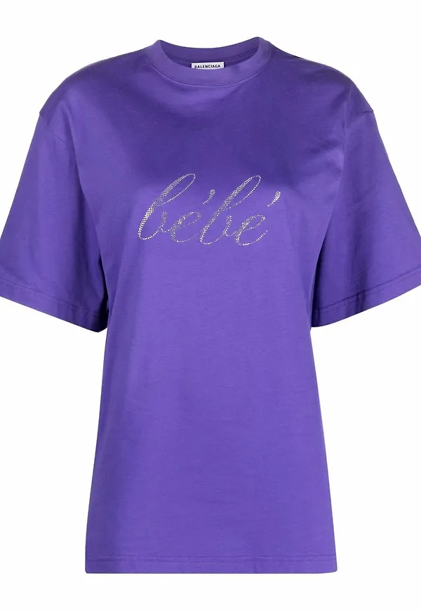 Balenciaga t-shirt med slogan - Lila