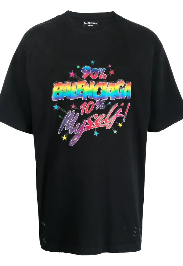 Balenciaga t-shirt med stor passform och logotyp - Svart