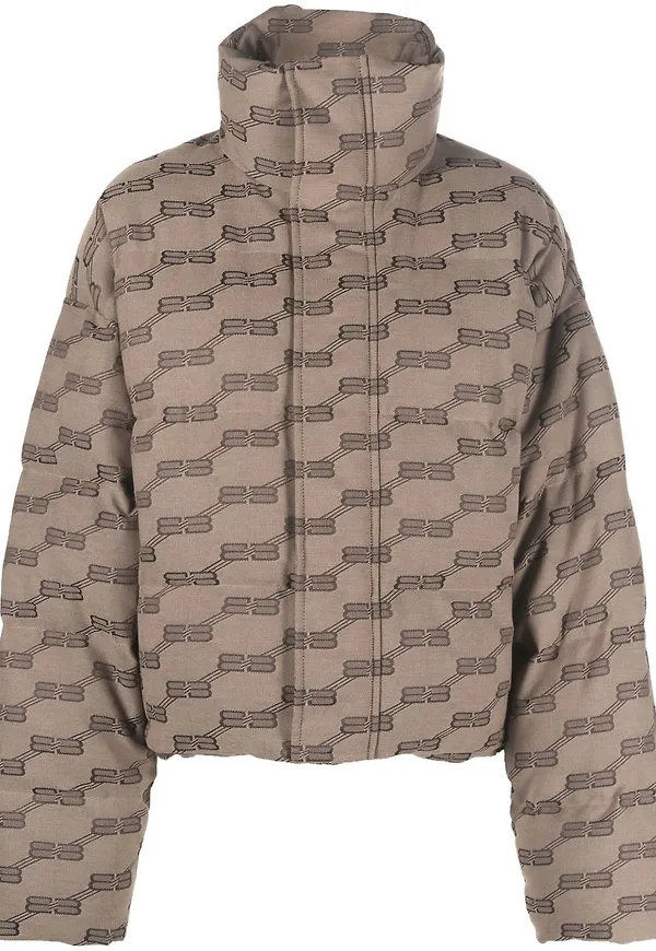 Balenciaga TB puffjacka med monogram - Brun