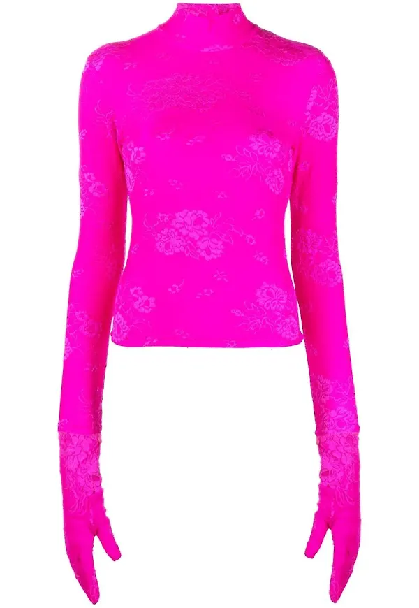 Balenciaga topp med polokrage - Rosa