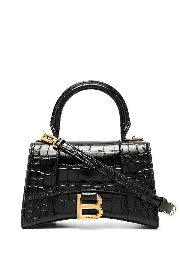 Balenciaga totebag med krokodileffekt - Svart