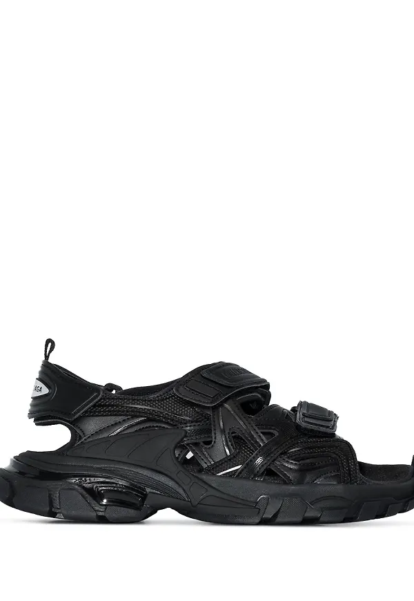 Balenciaga Track platta sandaler - Svart
