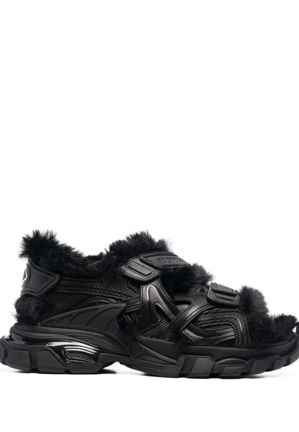Balenciaga Track sandaler i konstpäls - Svart