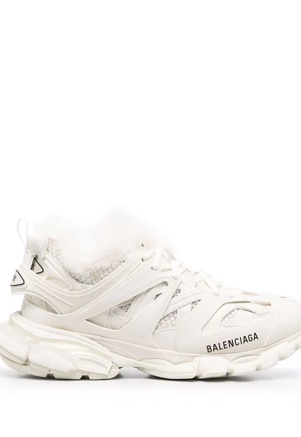 Balenciaga Track sneakers i konstpäls - Vit