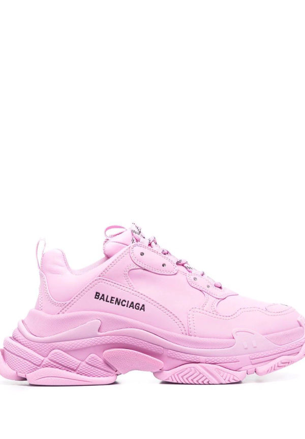 Balenciaga Triple S lädersneakers - Rosa