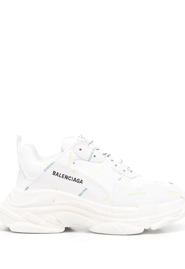 Balenciaga Triple S sneakers med logotyp - Vit