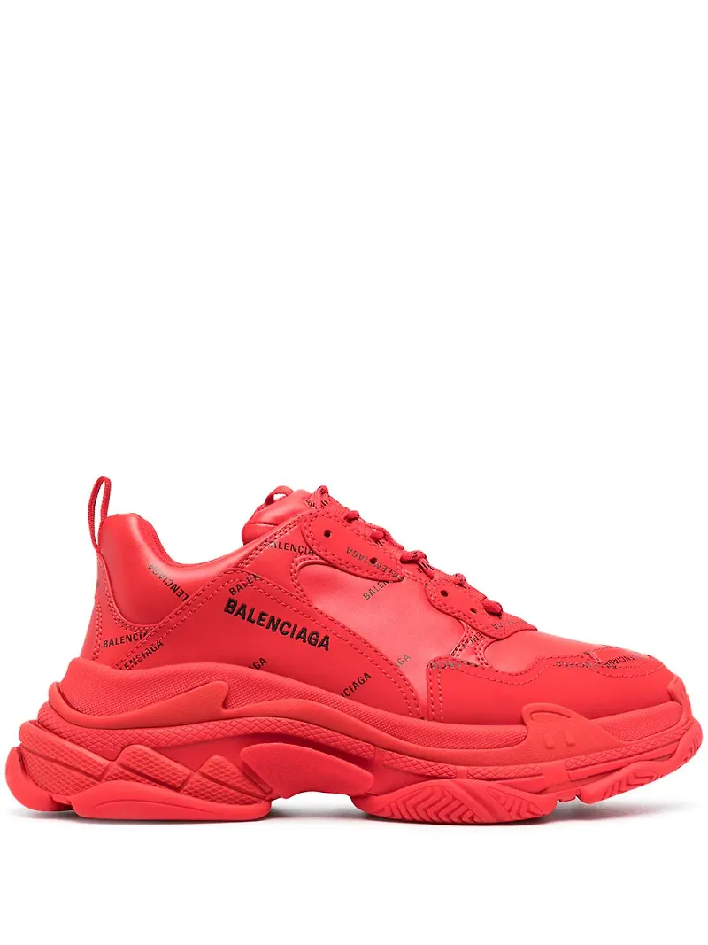 Balenciaga Triple S träningsskor med monogram - Röd