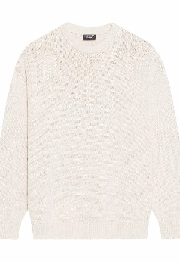 Balenciaga tröja med broderad slogan - Neutral
