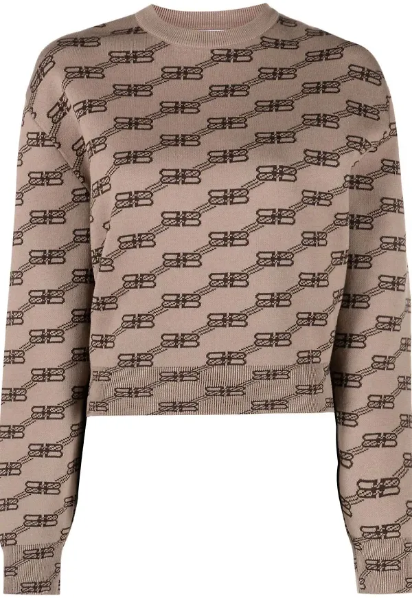Balenciaga tröja med monogram - Brun