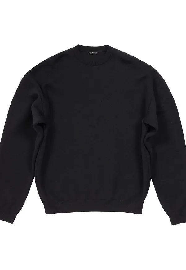 Balenciaga tröja med ribbad kant - Svart