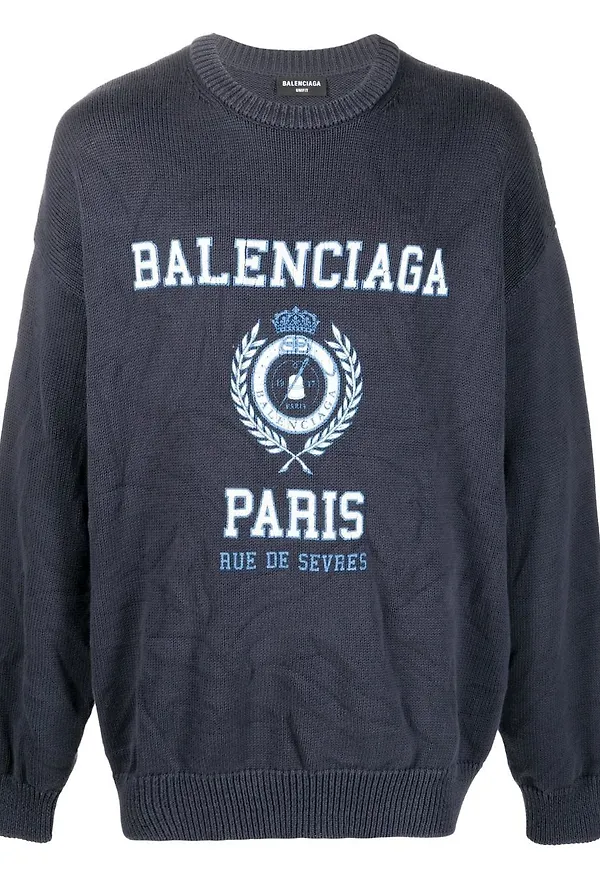 Balenciaga tröja med rundad hals - Blå