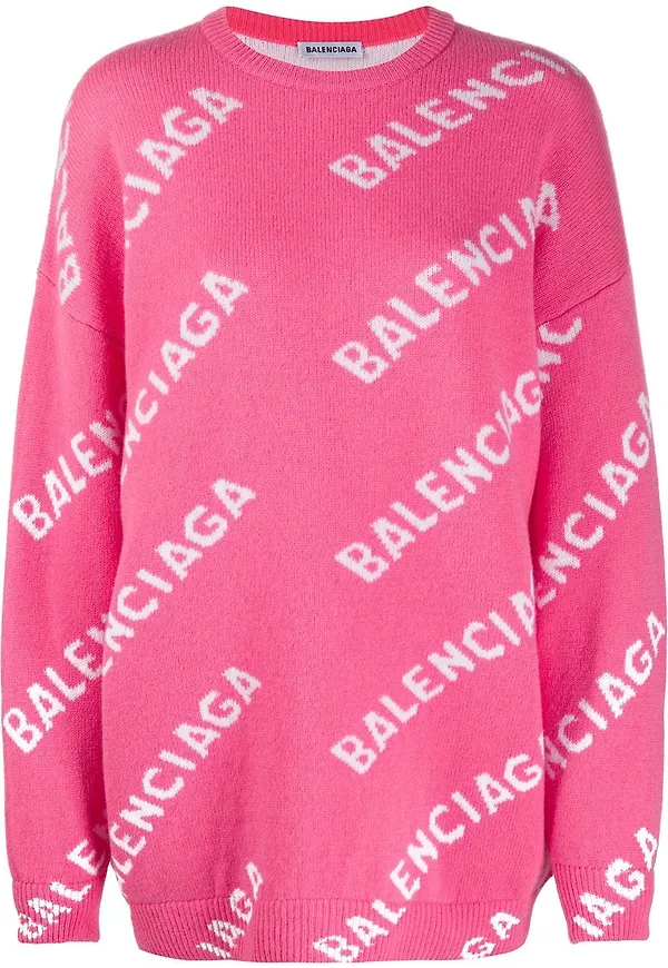 Balenciaga tröja med tryck och logotyp - Rosa