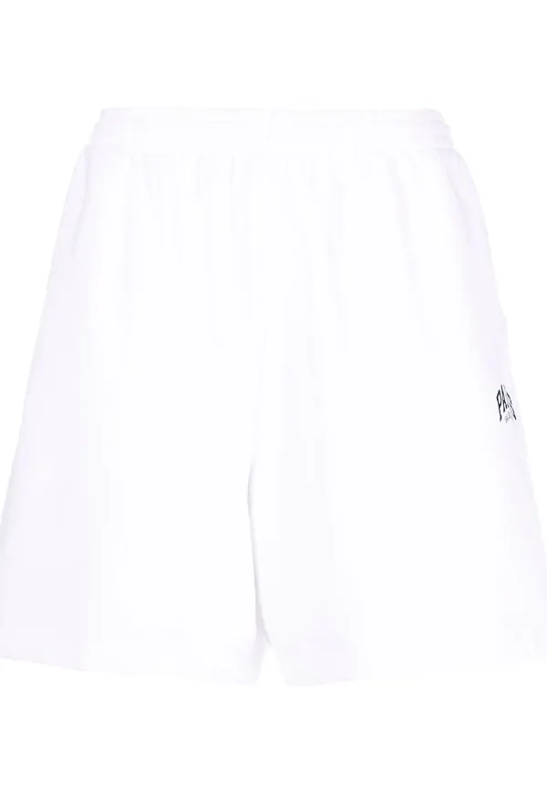 Balenciaga utsvängda träningsshorts - Vit