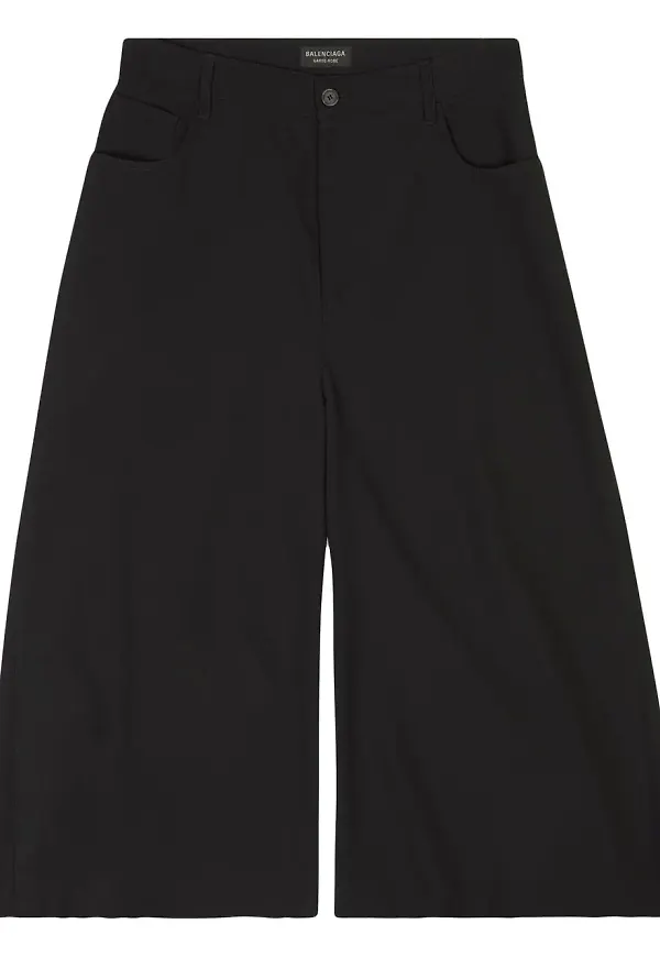 Balenciaga utsvängda ullshorts - Svart