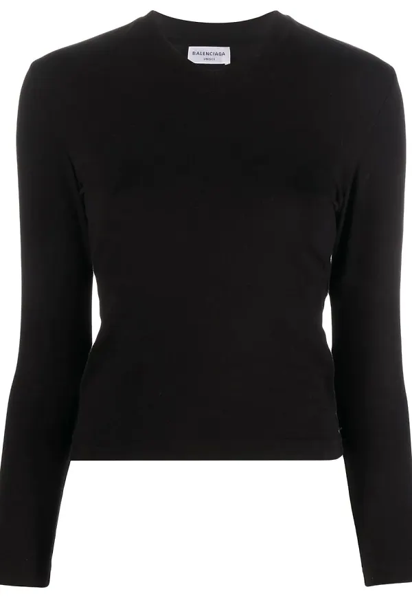 Balenciaga v-ringad figursydd t-shirt - Svart