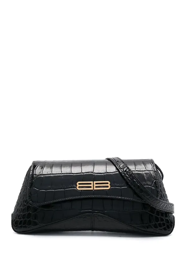 Balenciaga väska med krokodileffekt - Svart