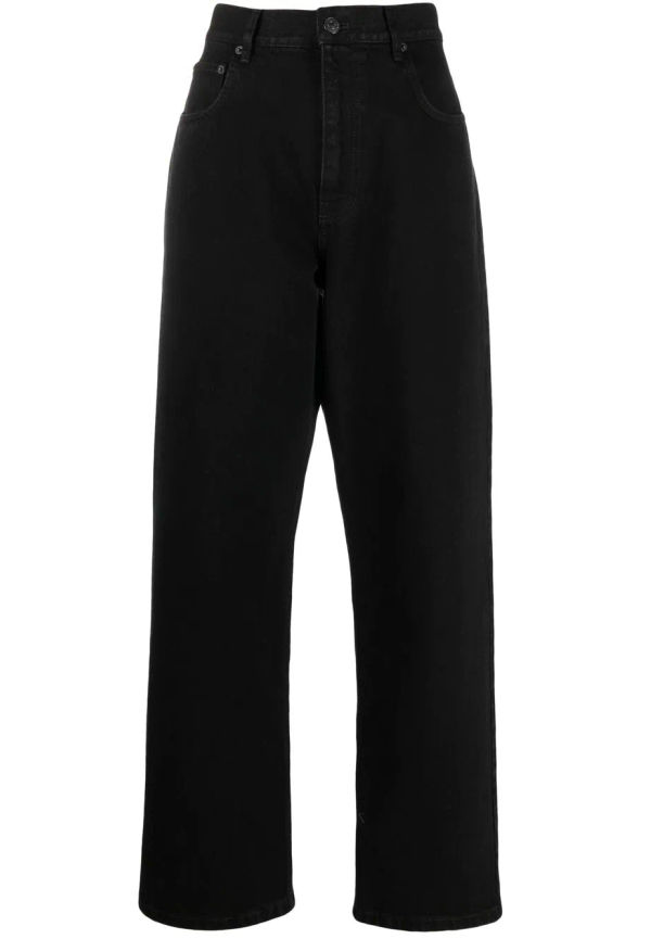 Balenciaga wide leg-jeans med hög midja - Svart