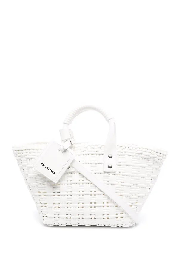Balenciaga XS Bistro Basket totebag - Vit