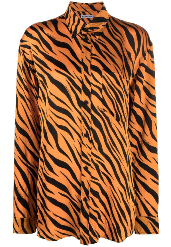 Balenciaga Year Of The Tiger sidenskjorta - Orange