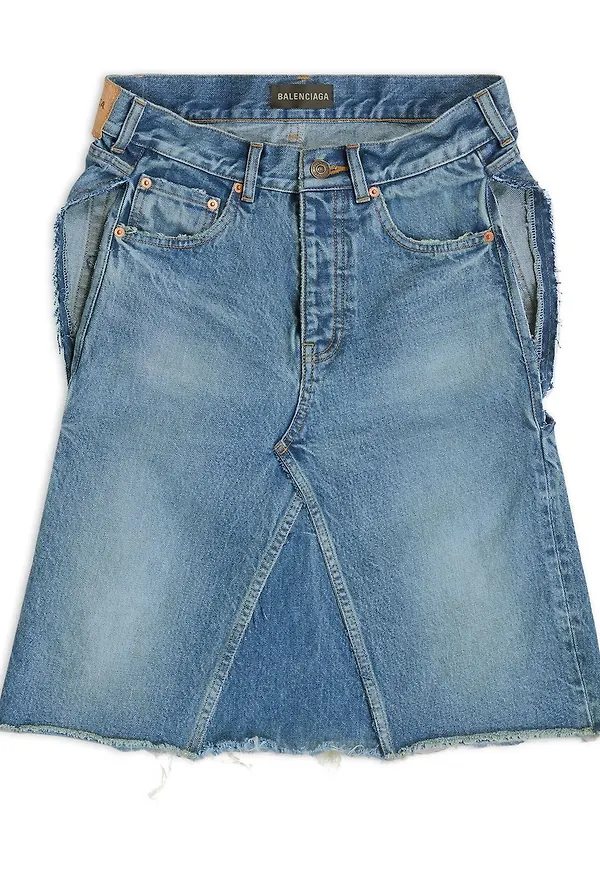 Balenciaga ärmlös asymmetrisk jeanstopp - Blå