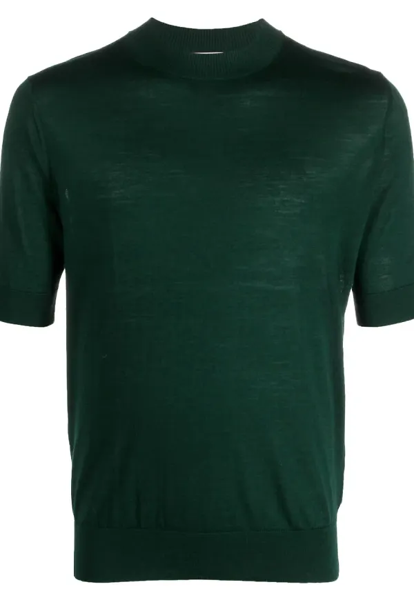 Ballantyne finstickad t-shirt - Grön
