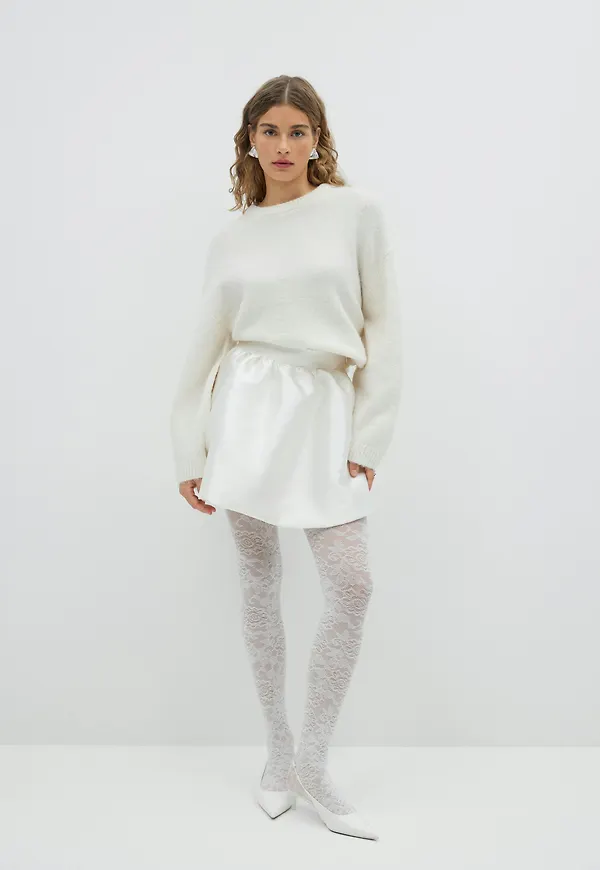 Gina Tricot - balloon skirt - satinkjolar - Vit - XS - Dam