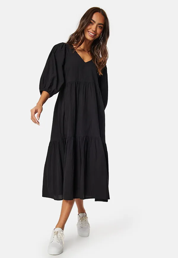 Balloon Sleeve Cotton Dress