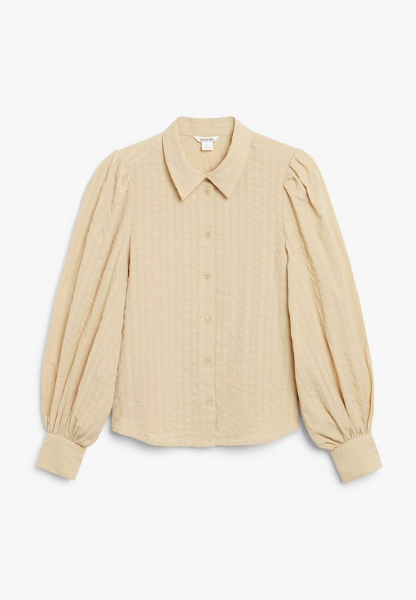 Balloon sleeve shirt - Beige