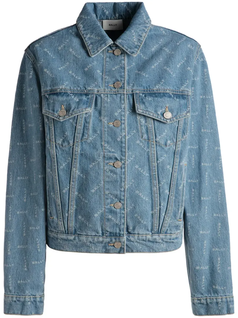 Bally jeansjacka med logotyp - Blå