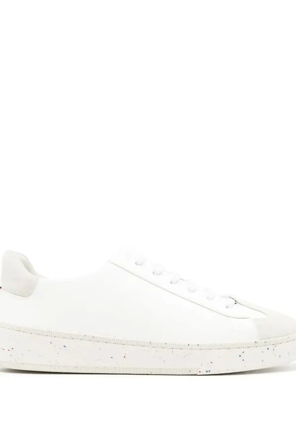 Bally lädersneakers med panel - Vit