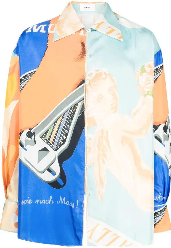 Bally t-shirt med panel - Flerfärgad