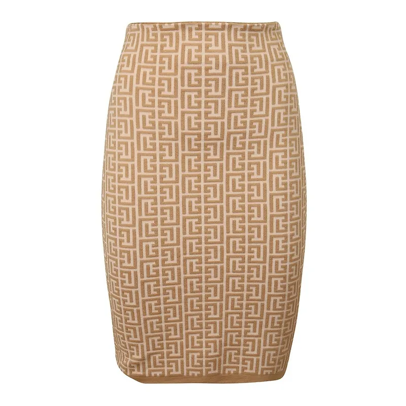 Balmain - Midikjolar - Beige - Dam - Storlek: S,Xs