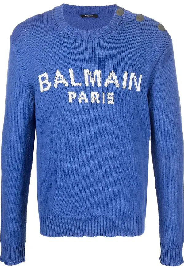 Balmain Alma pullover med knäppning - Blå