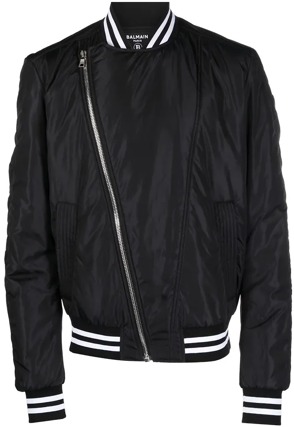 Balmain asymmetrisk kort jacka - Svart